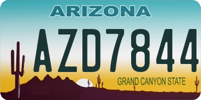 AZ license plate AZD7844