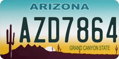 AZ license plate AZD7864