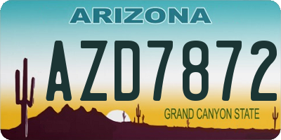 AZ license plate AZD7872