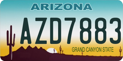 AZ license plate AZD7883