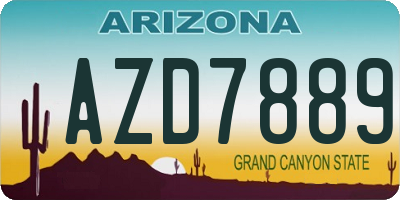 AZ license plate AZD7889