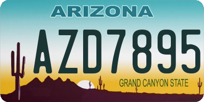 AZ license plate AZD7895