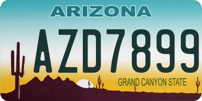 AZ license plate AZD7899