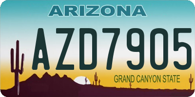 AZ license plate AZD7905