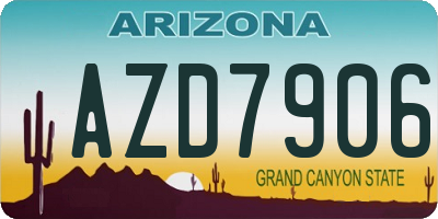 AZ license plate AZD7906