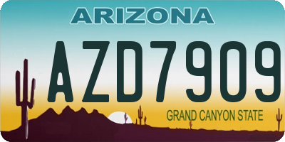 AZ license plate AZD7909