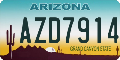AZ license plate AZD7914