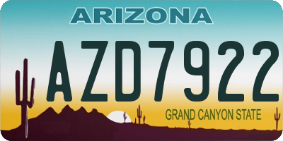 AZ license plate AZD7922