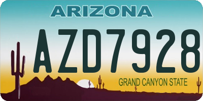 AZ license plate AZD7928