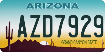 AZ license plate AZD7929