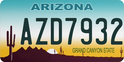 AZ license plate AZD7932