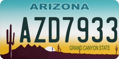 AZ license plate AZD7933