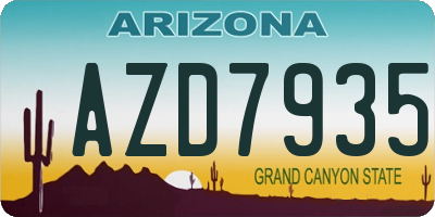 AZ license plate AZD7935