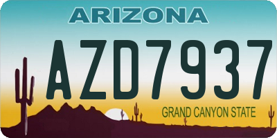 AZ license plate AZD7937