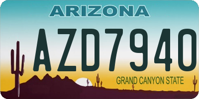 AZ license plate AZD7940