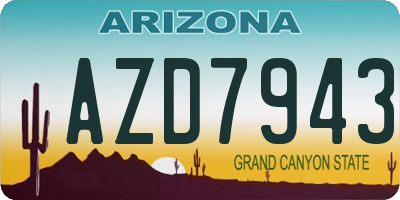 AZ license plate AZD7943