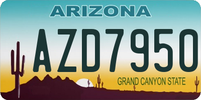 AZ license plate AZD7950