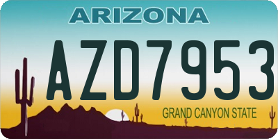 AZ license plate AZD7953