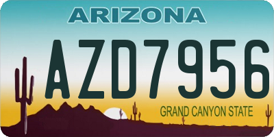 AZ license plate AZD7956