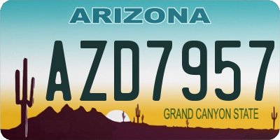 AZ license plate AZD7957