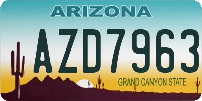 AZ license plate AZD7963