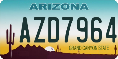 AZ license plate AZD7964