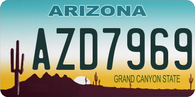 AZ license plate AZD7969
