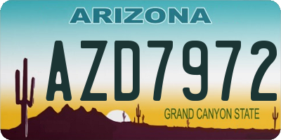 AZ license plate AZD7972
