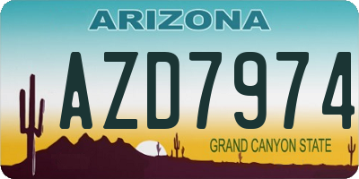 AZ license plate AZD7974