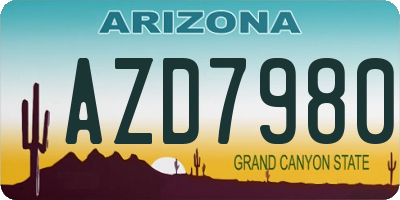 AZ license plate AZD7980