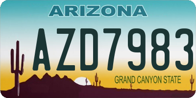 AZ license plate AZD7983