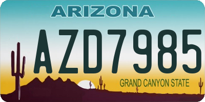 AZ license plate AZD7985