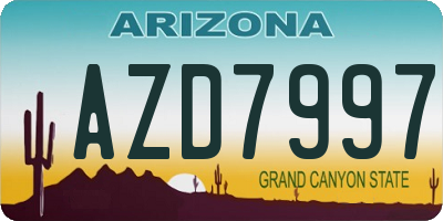 AZ license plate AZD7997