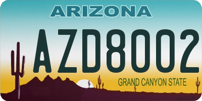 AZ license plate AZD8002