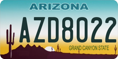 AZ license plate AZD8022