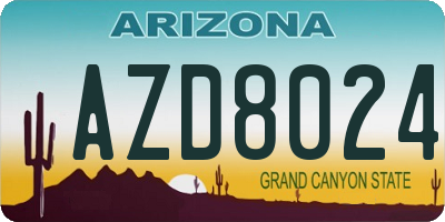 AZ license plate AZD8024