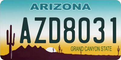 AZ license plate AZD8031