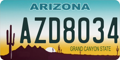 AZ license plate AZD8034