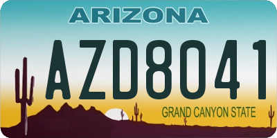 AZ license plate AZD8041