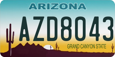 AZ license plate AZD8043