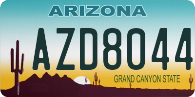AZ license plate AZD8044