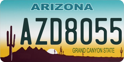 AZ license plate AZD8055