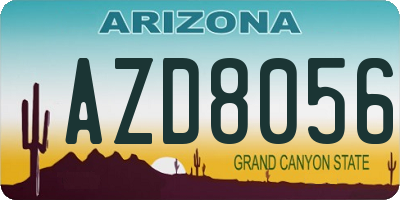 AZ license plate AZD8056