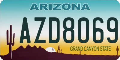AZ license plate AZD8069