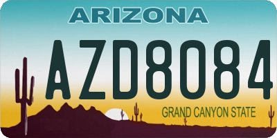 AZ license plate AZD8084