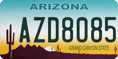 AZ license plate AZD8085