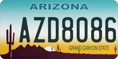 AZ license plate AZD8086