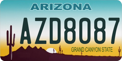 AZ license plate AZD8087
