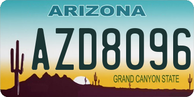 AZ license plate AZD8096