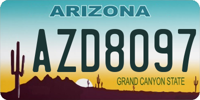 AZ license plate AZD8097